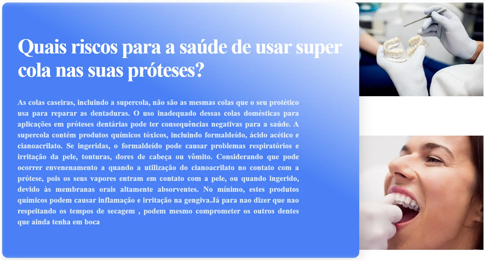 Reparação de prótese dentária